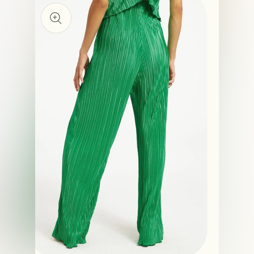 Madison +Hudson Emerald Green Pleated Wide-Leg Pants - Picture 2 of 8